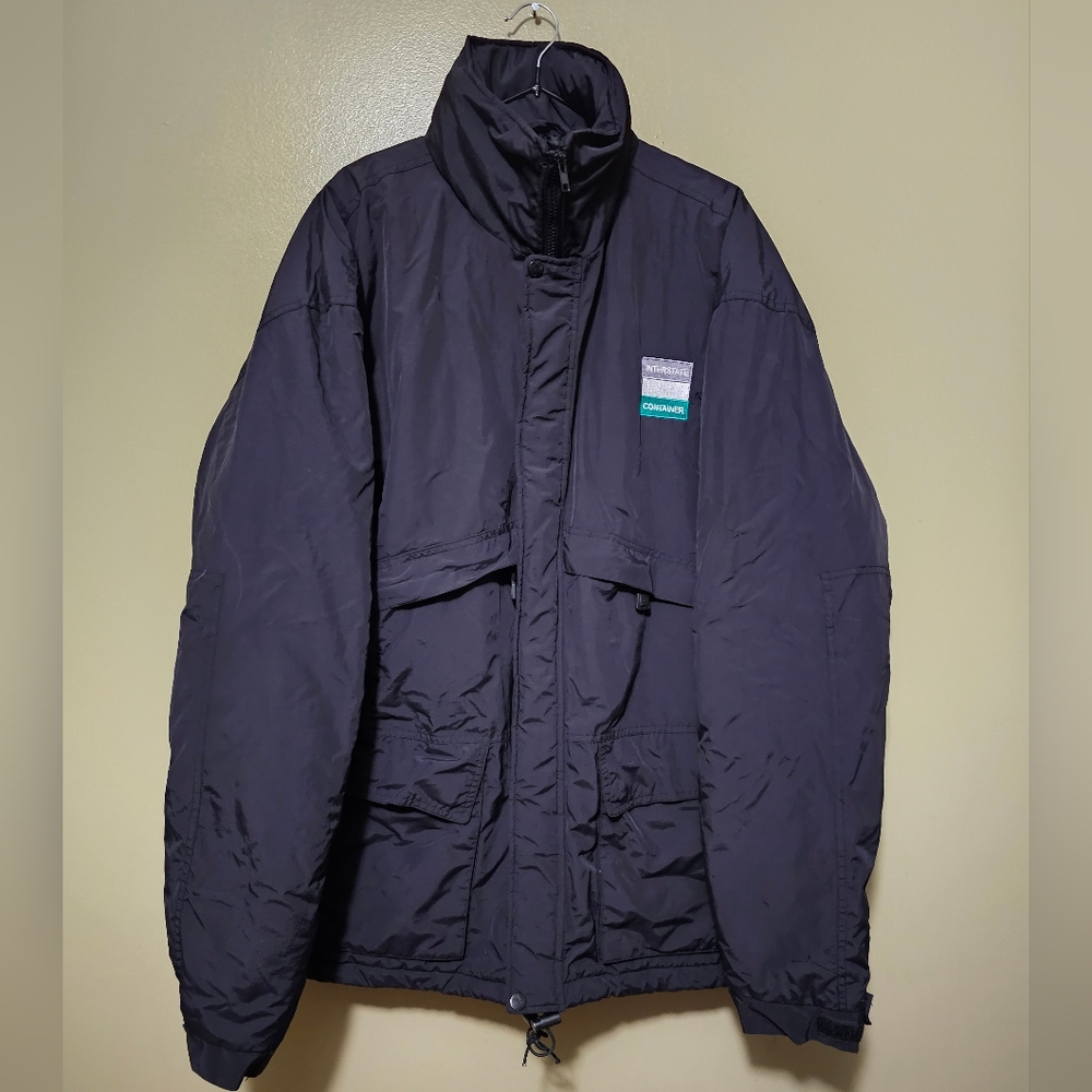 Hartwell Coretech Coat Men's Black Double Zip 5 Pocket Hidden Hood Size Large
